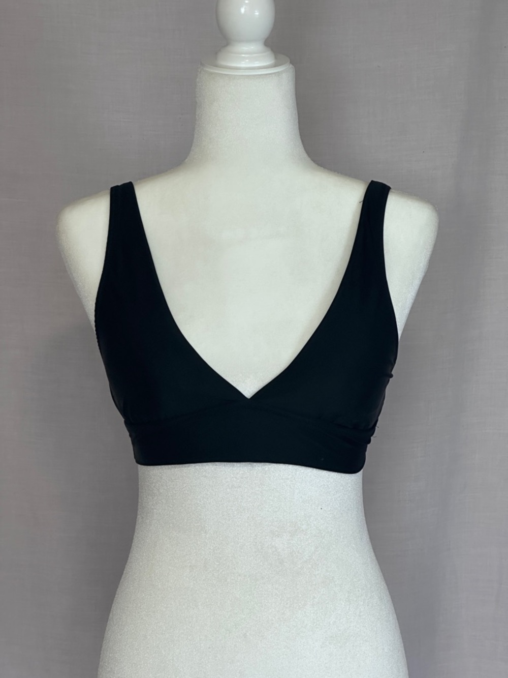 aerie Black V-Neck Swim Top
